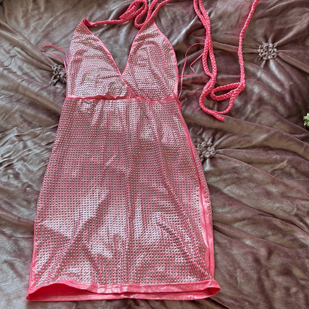 Pink midi dress